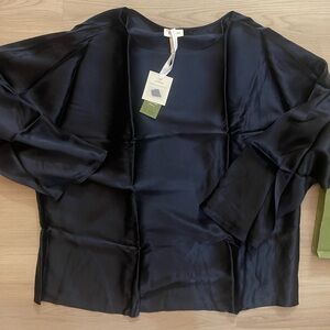 Lily Silk Navy Silk Blouse